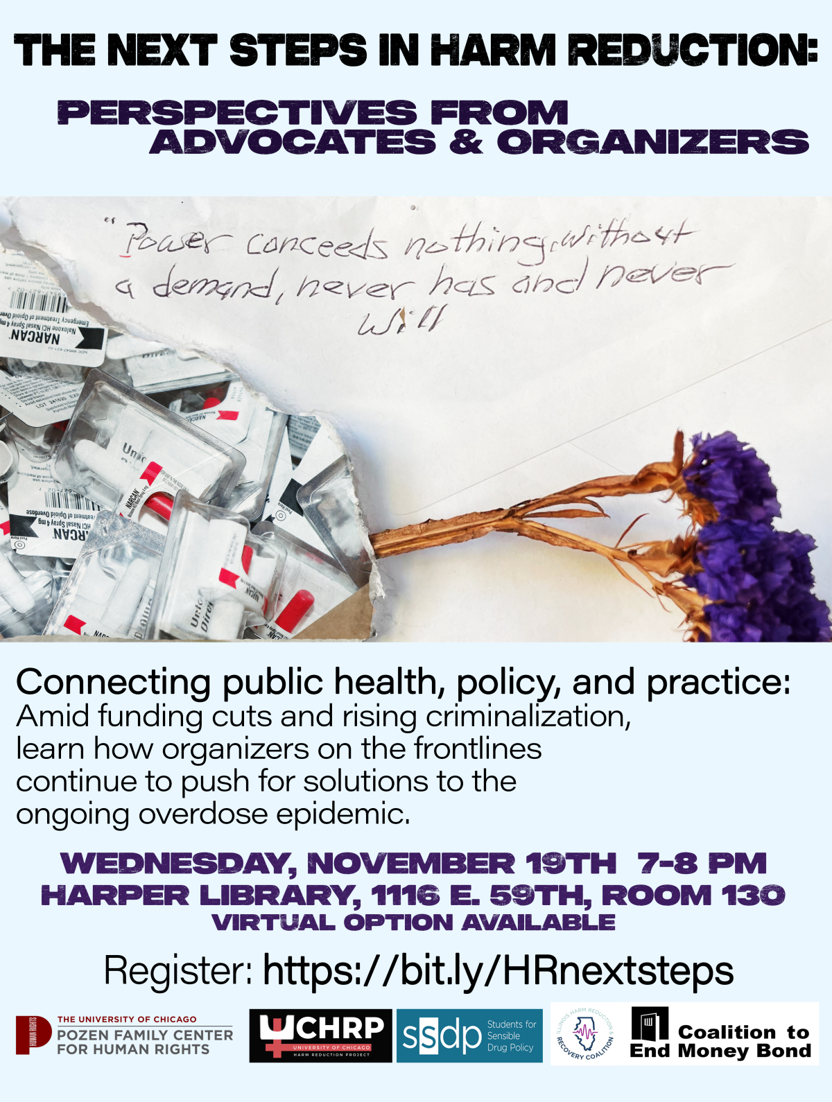 Nov 19 Harm Reduction Event Poster